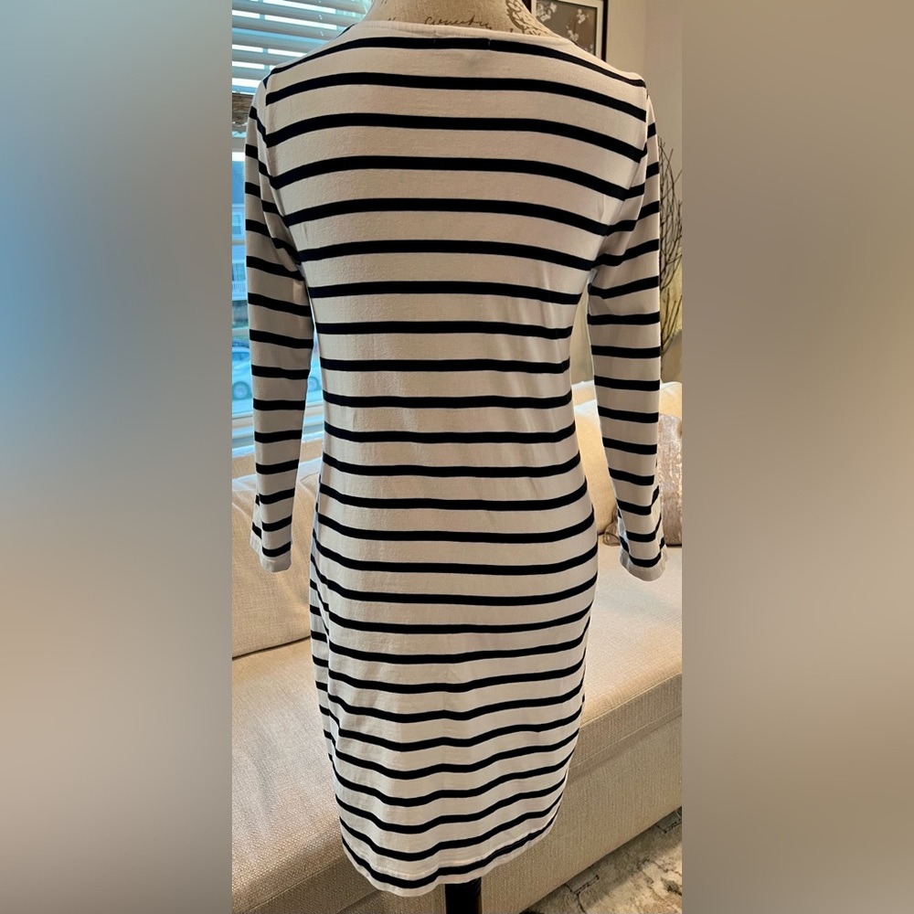 Gap Nautical Navy White Striped Dress Long Sleeve Yacht Boat Sailor Beach Sea - Picture 10 of 13